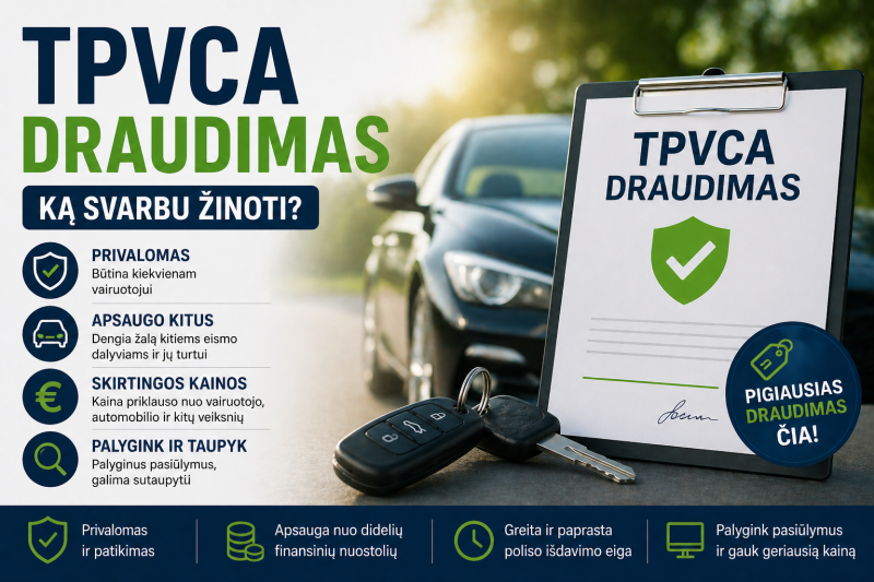 TPVCA draudimas Lietuvoje: ką svarbu žinoti ir kaip išsirinkti geriausią variantą?