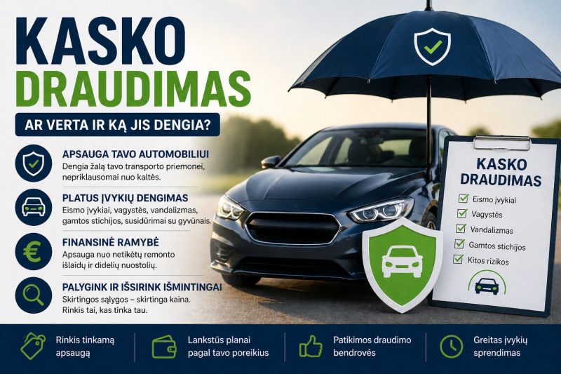 KASKO draudimas Lietuvoje: ar verta ir ką jis iš tikrųjų dengia?