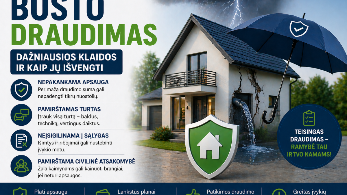 Būsto draudimas Lietuvoje: dažniausios klaidos ir kaip jų išvengti