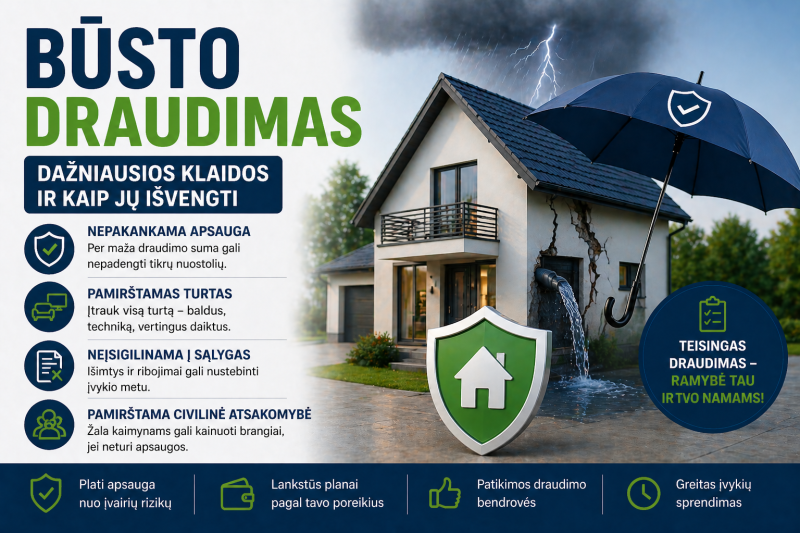 Būsto draudimas Lietuvoje: dažniausios klaidos ir kaip jų išvengti