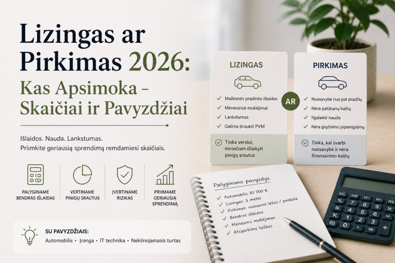 Lizingas ar pirkimas 2026?
