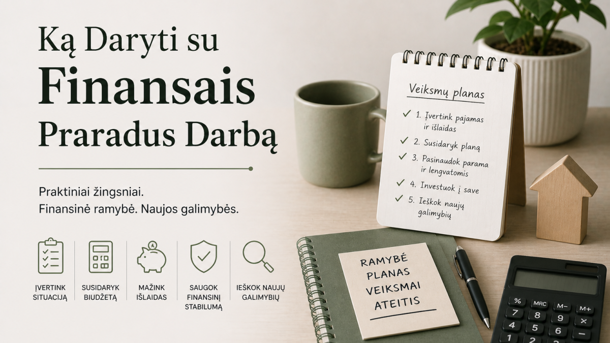 Ką daryti su finansais praradus darbą?