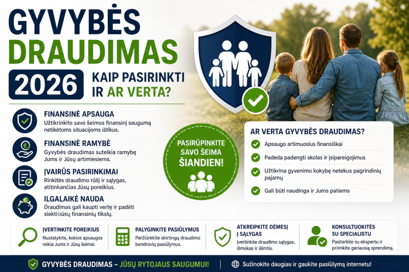 Gyvybės draudimas 2026: kaip pasirinkti ir ar verta?