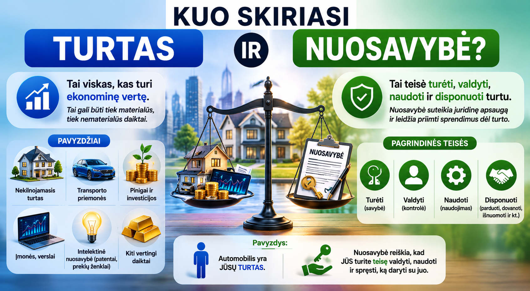 Kuo skiriasi turtas ir nuosavybė?