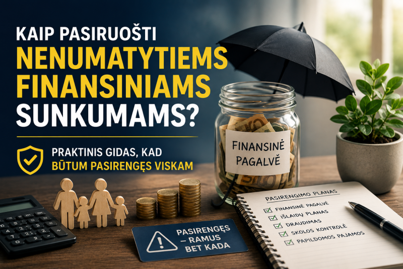 Kaip pasiruošti nenumatytiems finansiniams sunkumams