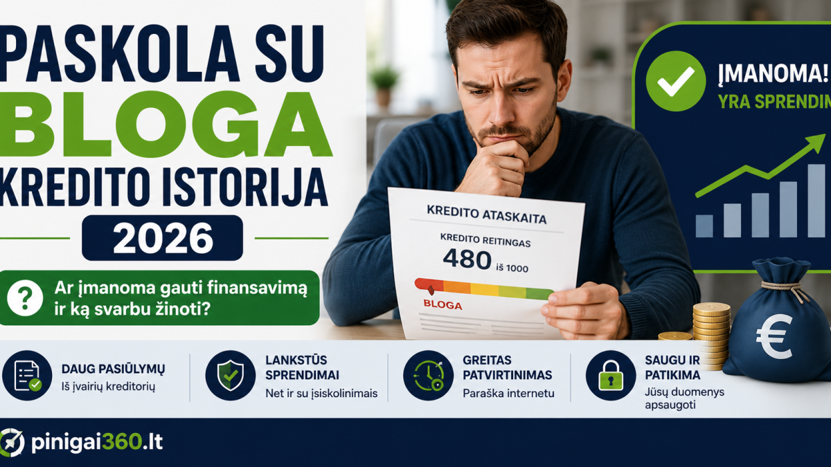 Paskola su bloga kredito istorija 2026: ar įmanoma ir kur kreiptis?