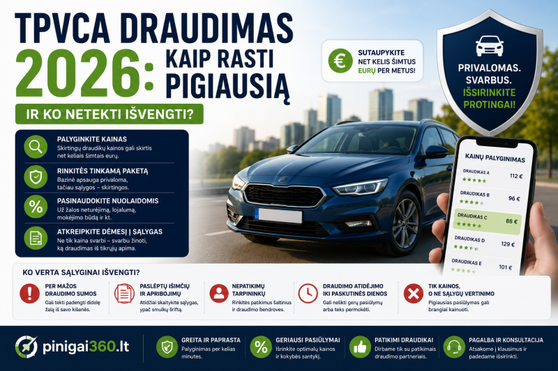 TPVCA draudimas 2026: kaip rasti pigiausią ir ko netekti išvengti?