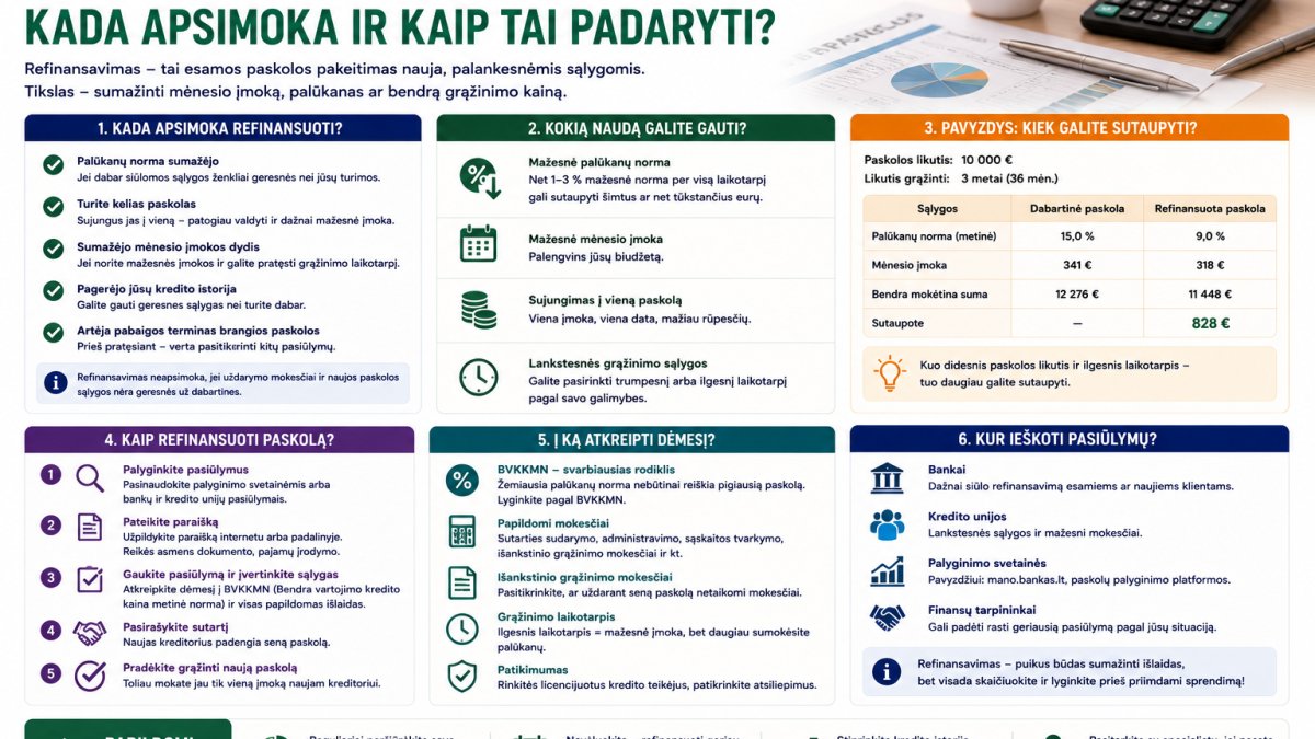 Vartojimo paskolos refinansavimas: kada apsimoka ir kaip tai padaryti?