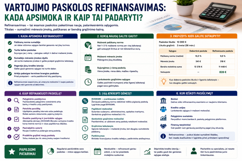 Vartojimo paskolos refinansavimas: kada apsimoka ir kaip tai padaryti?
